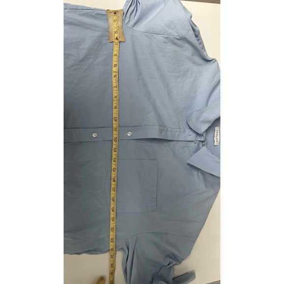 ANINE BING Mika Shirt Blue Medium Oversized Button Up Collar Drop Shoulder - Picture 10 of 12